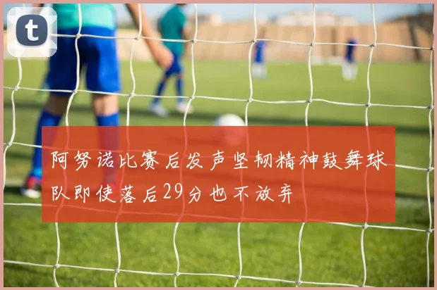 阿努诺比赛后发声坚韧精神鼓舞球队即使落后29分也不放弃